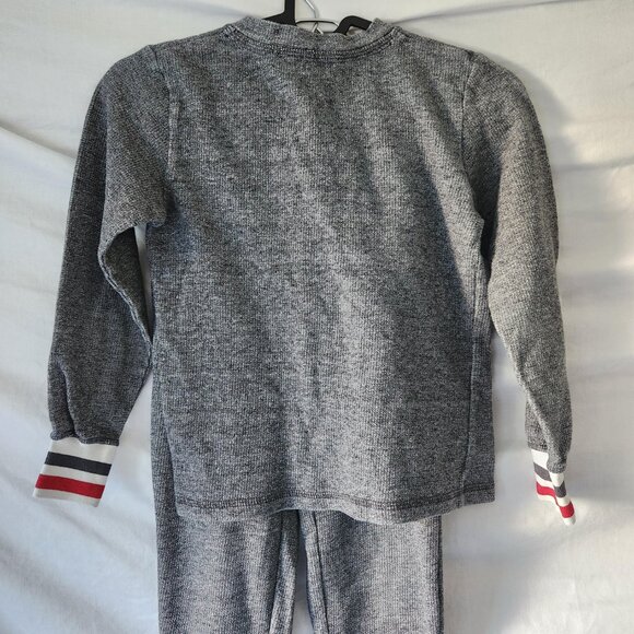 Canadiana Youth Pajama Set - Size Medium (7-8) - Gray Waffle Knit Long Sleeve - Picture 6 of 10